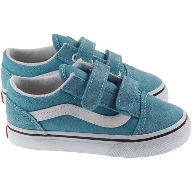 Vans Trainers Infants Old Skool Velcro Blue White