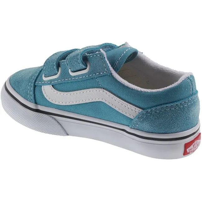 Vans Trainers Infants Old Skool Velcro Blue White