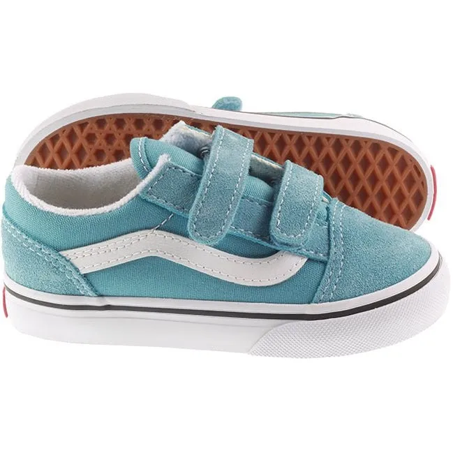 Vans Trainers Infants Old Skool Velcro Blue White