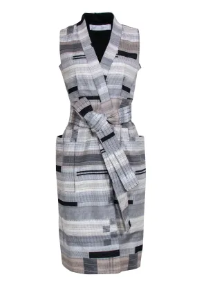 Victoria Beckham - Black, Grey, & Beige Vest Style Dress Sz 8