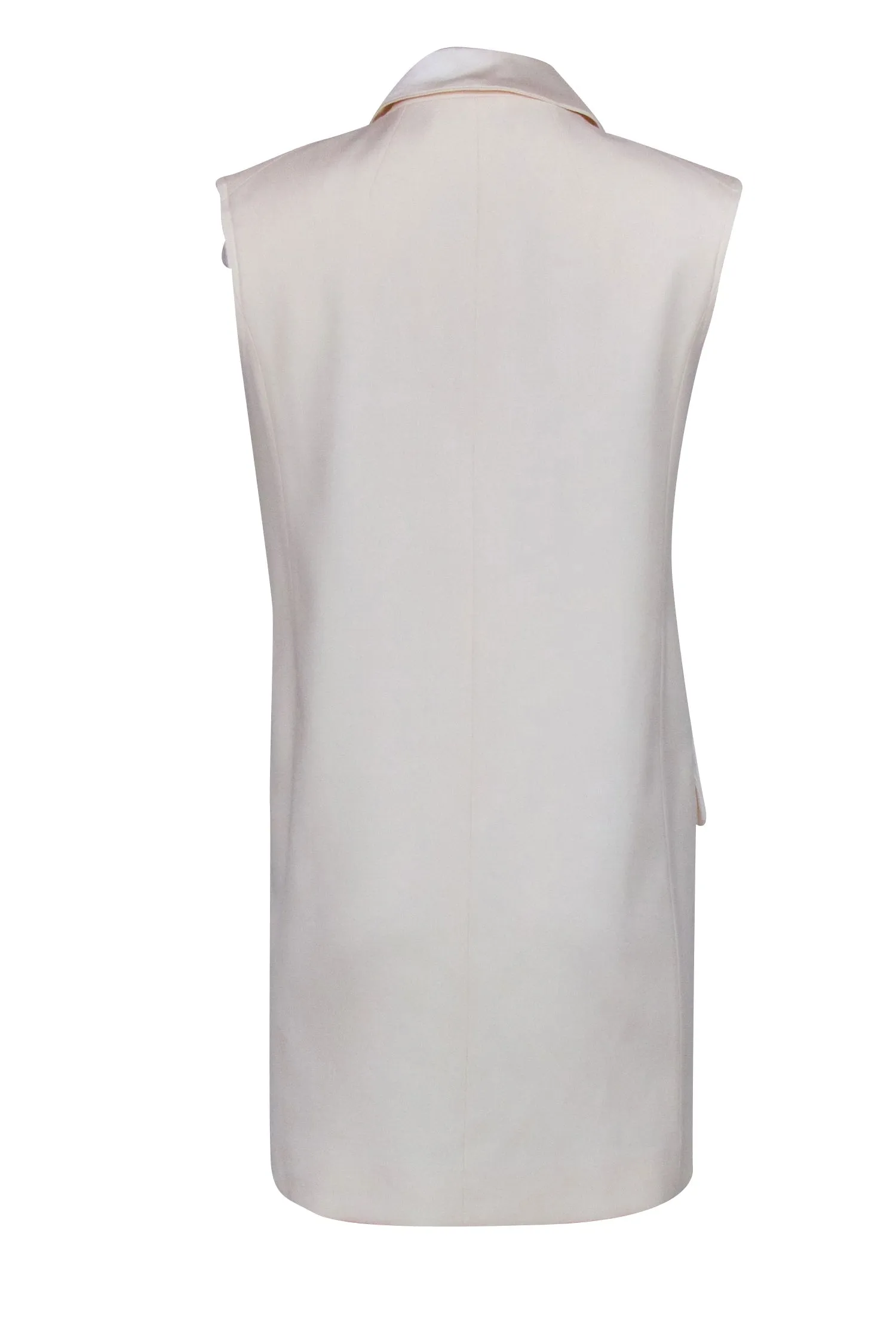 Victoria Beckham - Ivory Frayed Hem Vest Dress Sz 8