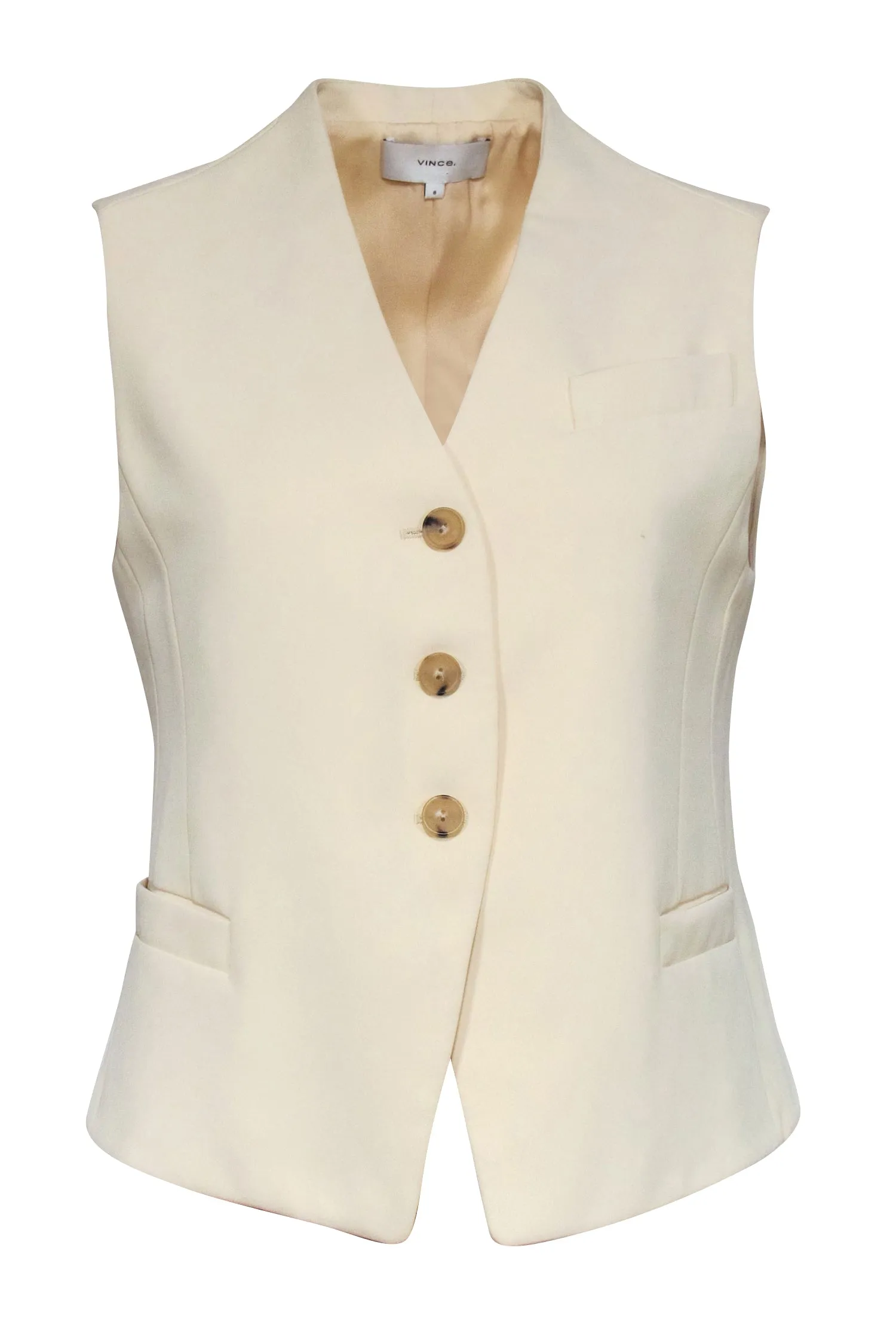 Vince - Cream Button Front Vest Sz 8