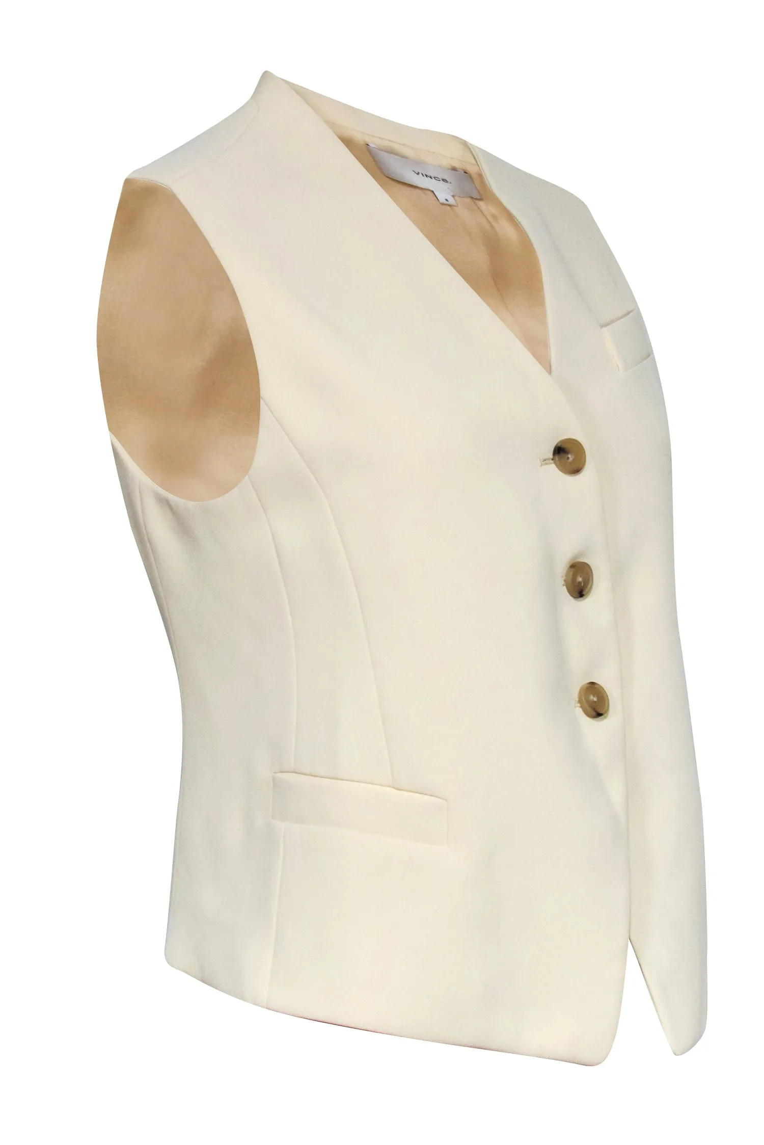 Vince - Cream Button Front Vest Sz 8