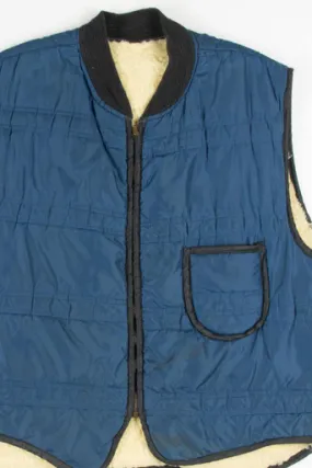 Vintage Navy Puff Sherpa Lined Vest