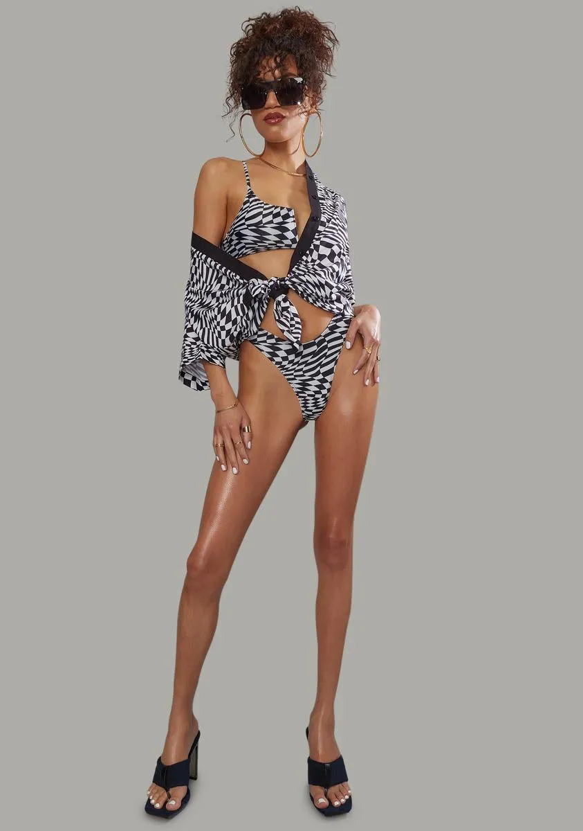 Warped Realm Checkered Bikini Set-