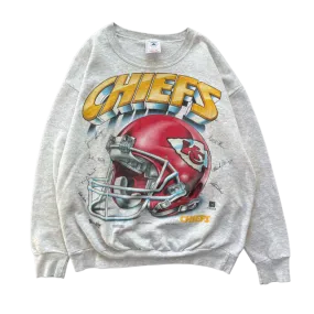 WESTSIDE STOREY VINTAGE | VINTAGE 90S FACSMILE HELMET KC CHIEFS SWEATSHIRT - GRAY