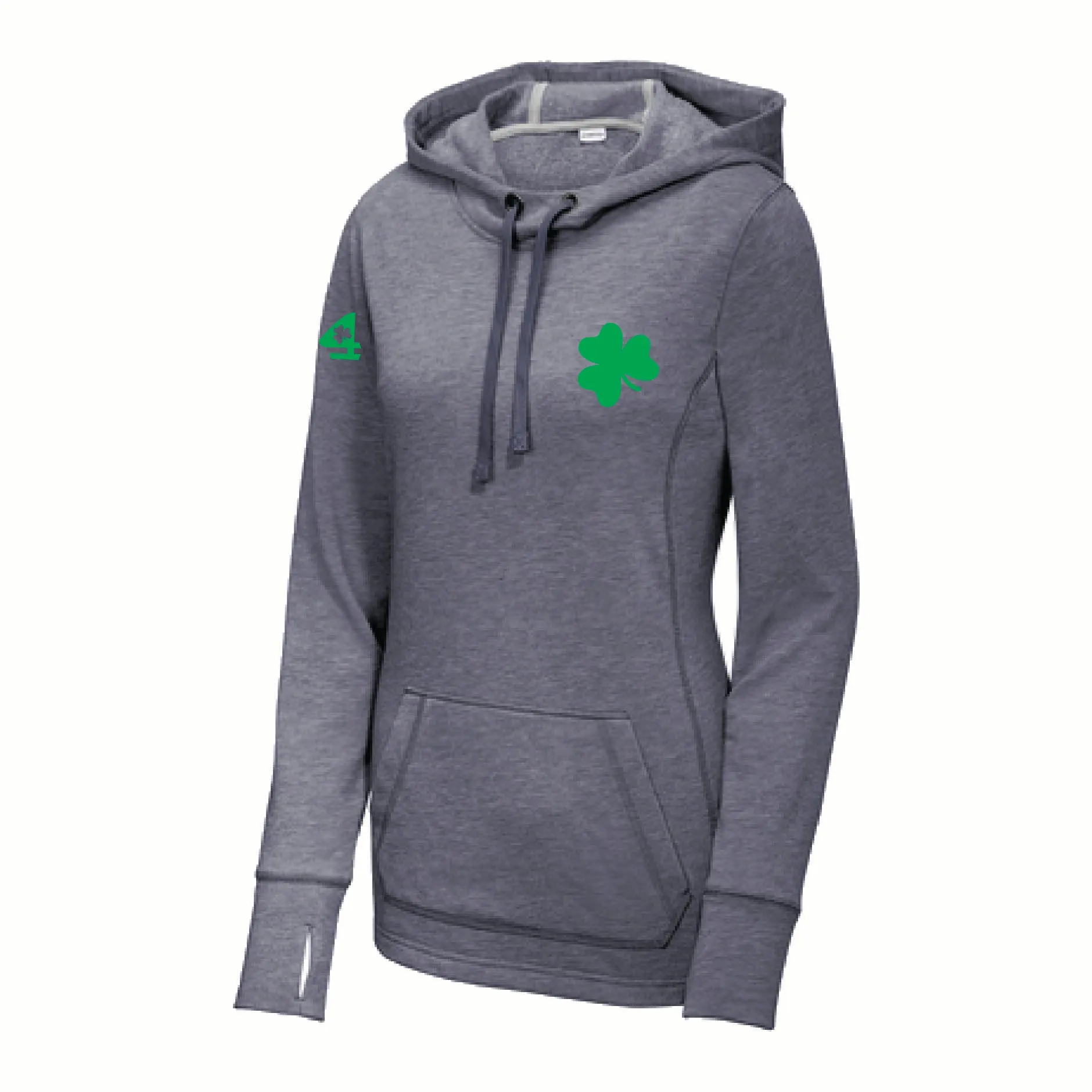 WHIMSICAL SHAMROCK WOMEN'S TRIBLEND HOODIE (Front & Back)