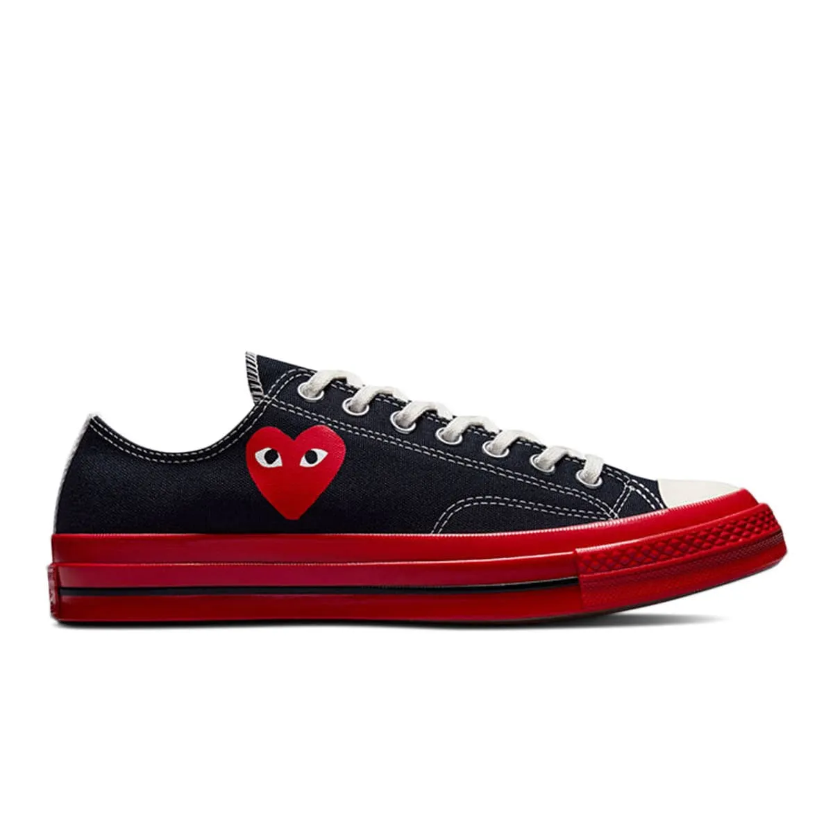 X CDG PLAY CHUCK TAYLOR LOW BLACK/RED | Bodega