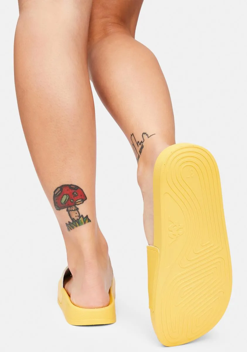 Yellow White Authentic Adam 2 Slide Sandals-