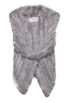 Yves Salomon - Grey Mix Rabbit Fur Vest Sz 0