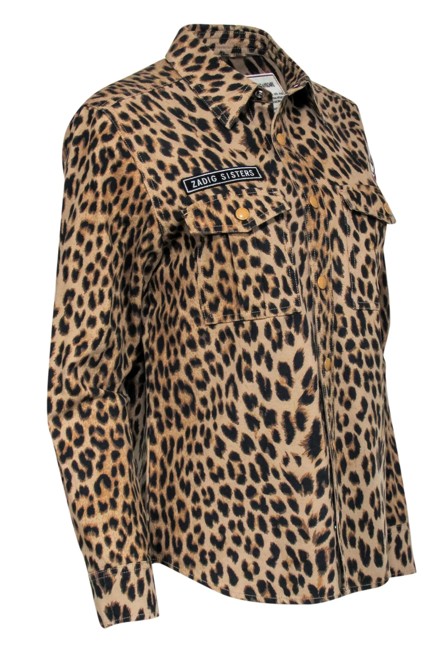 Zadig & Voltaire - Brown & Black Leopard Print Shirt Jacket Sz M