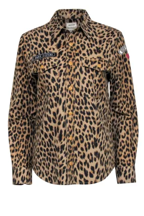 Zadig & Voltaire - Brown & Black Leopard Print Shirt Jacket Sz M